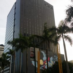 The BGC Corporate Center looks like two separate buildings, a white one and a black one, put together. Shown here is mainly the black side as seen from the sidewalk adjacent to One Serendra along 11th Ave. midway between 30th St. and 32nd St.