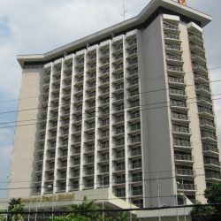 Picture of Century Park Hotel shot from the sidewalk at the front of Orchid Garden Suites, located just across Century Park Hotel.