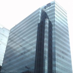 View of Citibank Square building along E. Rodriguez Jr. Avenue (C5) as seen from the opposite side of C5. Only the upper levels are seen.