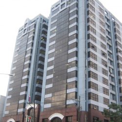 Columbia Tower as seen from the sidewalk at the corner of Ortigas Avenue and Holy Cross St. near La Salle Greenhills.